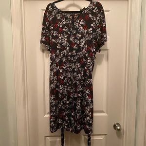 Floral strappy neck romper